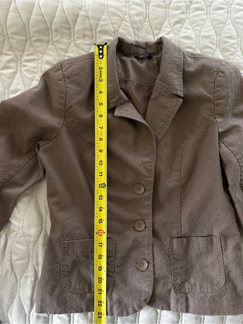 Reitman’s Muted Brown Linen Blend Button Down Blazer Jacket Cottagecore Academia - Picture 5 of 8
